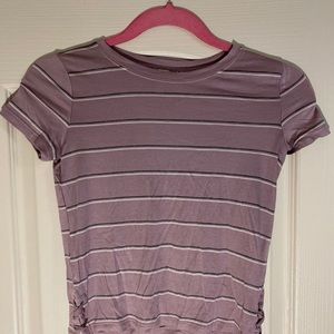 PINK REPUBLIC SHORT STRIPED PURPLE TEE
